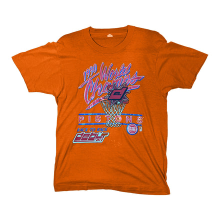 1990 Detroit Pistons NBA Finals T-Shirt - Orange