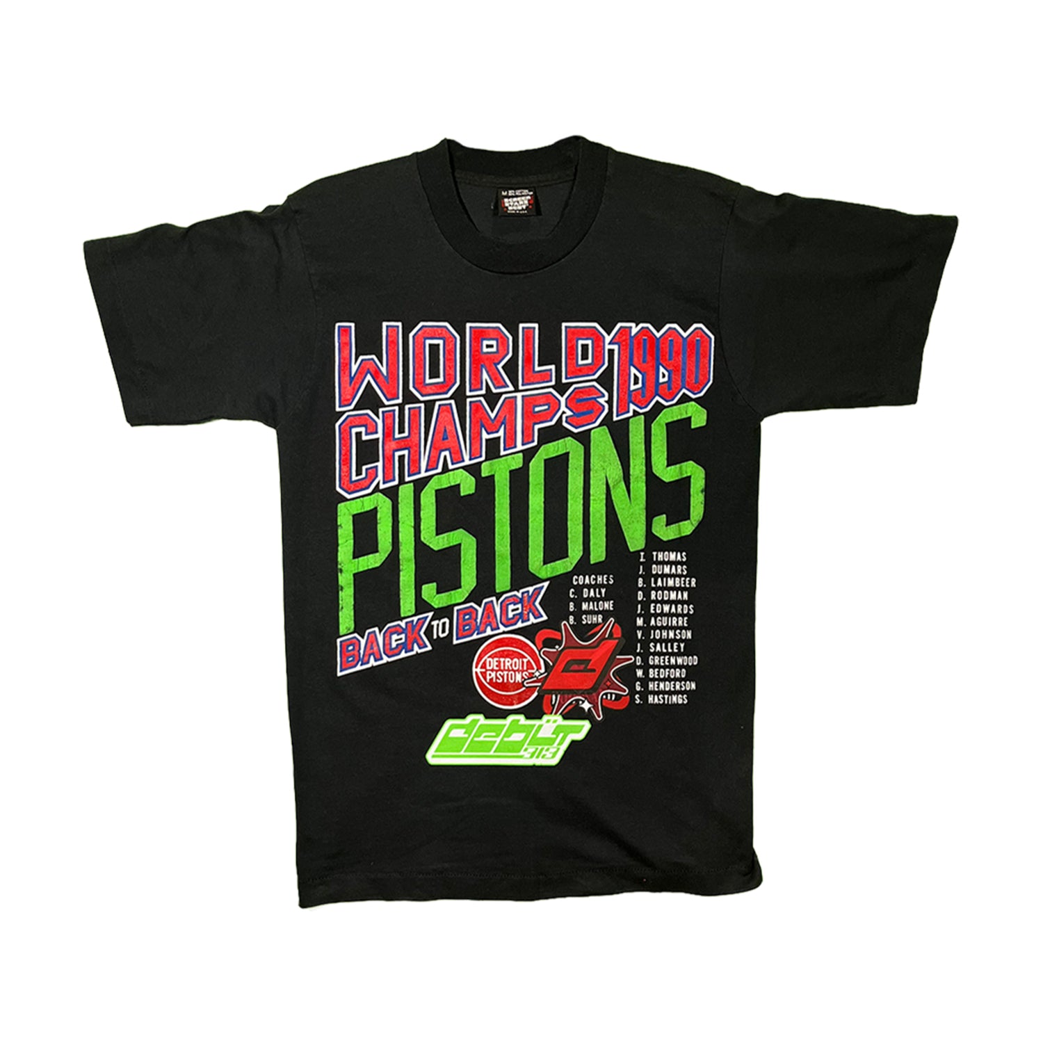 1990 Detroit Pistions "World Champs Back to Back" T-Shirt